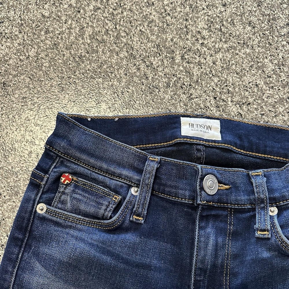 Hudson Jeans Womens 24x28 Nico Super Skinny Mid Rise Dark Wash Denim Distressed - Picture 5 of 10